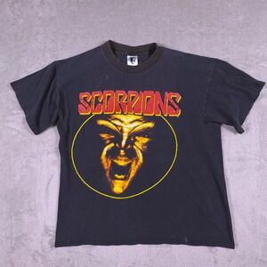 Vintage 90s Scorpions Band T-Shirt Face The Heat Tour 1994 GEM XL Artist H Teman